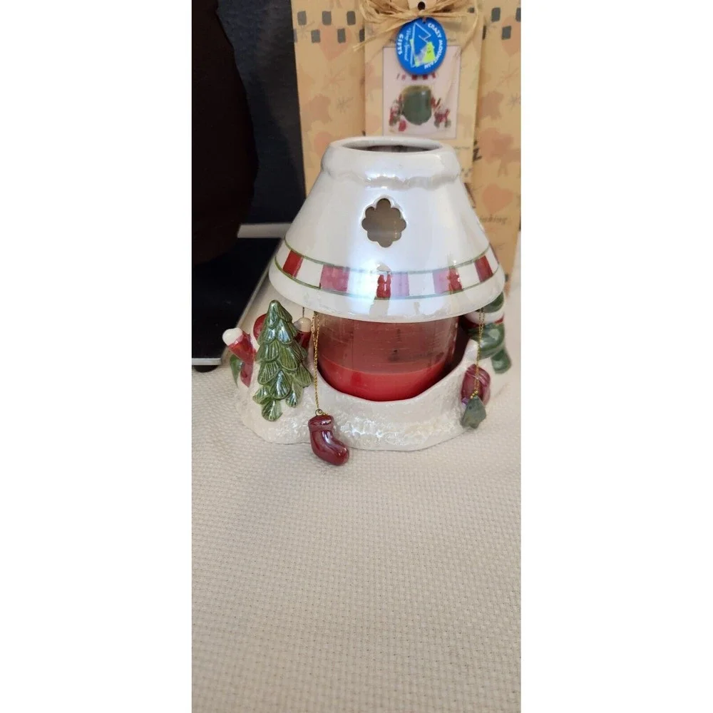 Crazy Mountain Snowman Jar Candle Holder Shady Knoll Cranberry & Sage Collection